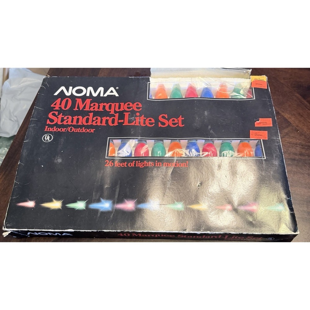 Vintage Noma 40 Marquee Standard Lite Set 26 ft lights in motion